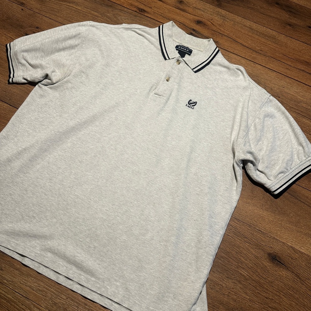 Vintage Eagle Grey Polo Shirt Mens XL